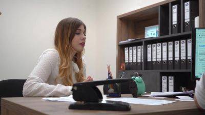 LOAN4K. Czech girl with huge boobs is sucking clerk’s big cock in his office - hotmovs.com - Czech Republic