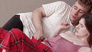 Step Sister Teases Step Brother and Gets More Than She Bargained For on the Stairs - ah-me.com