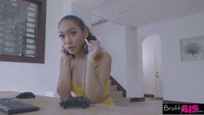 Step Sis Gets Horny From Controller On Her Pussy - Blowjob & Toys Fun - porntry.com