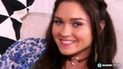 Flat cutie Zoe Bloom has a million-dollar smile and an incredible pussy. She masturbates in the kitchen after an interview. - hotmovs.com