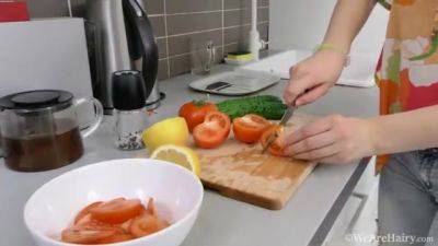 Lina masturbates with a cucumber to orgasm - WeAreHairy - hotmovs.com