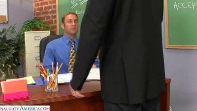 Cute blonde Ziggy tries to take her Professor's huge cock after class - hotmovs.com - Usa