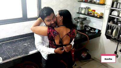 Desi MILF Kavita Gets Fucked Hard by Son-in-Law Tatya in Kitchen - Close Up Real Homemade Sex - xxxfiles.com - India