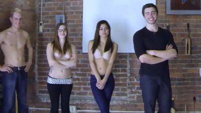 Big Tits Neighbor Strip Game With Friends - Busty Teen Gets Screwed After Losing Bet - veryfreeporn.com