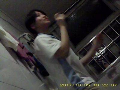 Spied Chinese girl in uniform shower - voyeurhit.com - China