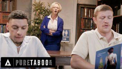 Oliver Flynn - Dee Williams - Caught Masturbating Librarian Dee Williams Fucks Hard in Public Library Threesome - xxxfiles.com