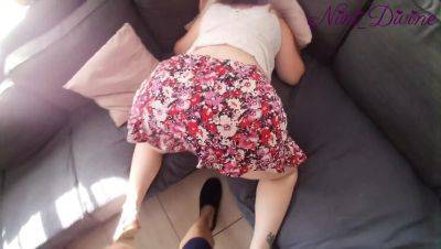 Nini Divine's Big White Ass Stuck on Couch - POV Doggy Style Fuck & Cumshot - porntry.com - France