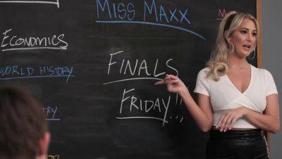 Blonde teacher Jordan Maxx wants to help her student achieve success...and erections - hotmovs.com - Usa - Jordan