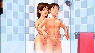 Stepmom Debbie Takes Big Cock in Shower - Creampie Fuck with Huge Tits Bhabhi - porntry.com - India