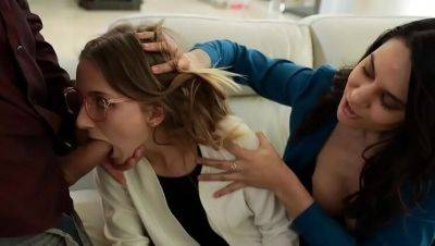 Macy Meadows - Step Daughter Macy Meadows Gives Blowjob to New Daddy in Taboo Threesome with Alexis Zara - xxxfiles.com