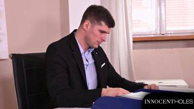 Teacher Catches Angie Lynx Masturbating And Fucks Her Bent Over His Desk - hotmovs.com