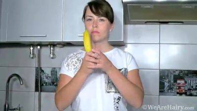 Animee strips naked in her kitchen to play nude - WeAreHairy - hotmovs.com