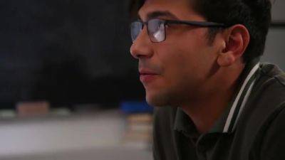 Sexy Professor Natalie Brooke spreads her wet pussy for her favorite student - hotmovs.com - Usa