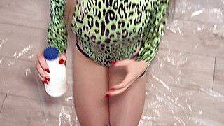 Drinking milk and getting facefucked roughly. Hardcore milky blowjob - ah-me.com