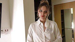 Shy young hotel maid gets fucked by pervert hotel guest for money - ah-me.com