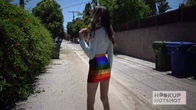 Smokin' Brunette Natalia Nix Hikes Up Her Skirt To Get Packed - hotmovs.com