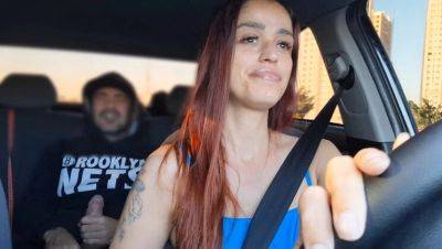 Naughty Redhead Wife Cheats on Husband as Uber Driver Catches Passenger Jerking Off in Car - xxxfiles.com - Brazil