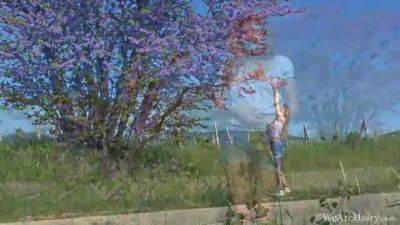 Hairy woman Riana S enjoys her walk outside - WeAreHairy - hotmovs.com