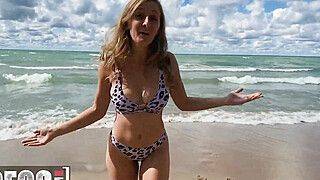 Molly Pills - MOFOS - Busty Blonde Molly Pills Gets Nude On The Beach On A First Date And Gets Creampied In POV - ah-me.com
