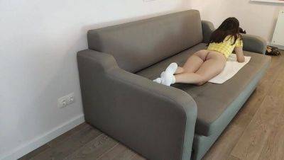 Amateur Teen Mira Lime Fucks on Couch - Shaking Orgasm and Cum on Ass - porntry.com