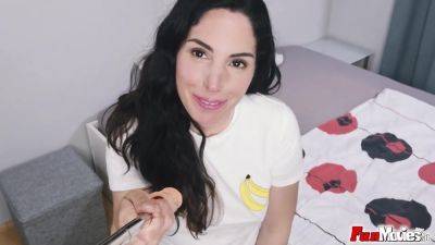 Brunette hottie fucks the selfie stick - FunMovies - hotmovs.com - Austria