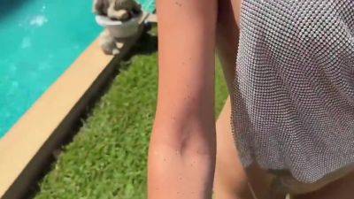 Neighbor Loves To Swallow Cum After Pool Party - hotmovs.com