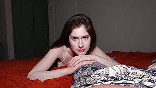 Hot stepsis takes step-bro's man sausage all in, pleading for a filthy blowjob. - ah-me.com