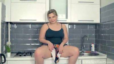 Ellariya Rose masturbates in her white kitchen - WeAreHairy - hotmovs.com