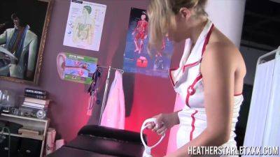PORNSTARPLATINUM Busty Nurse Heather Starlet Tag Teamed By Two Horny Cocks - hotmovs.com