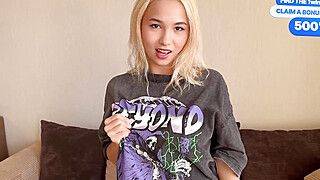 an innocent asian girl was fucked on the couch - ah-me.com