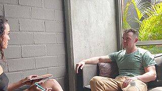 One of my patients manages to turn me on and let me hard in my tight pussy - ABBY CARTER - ah-me.com