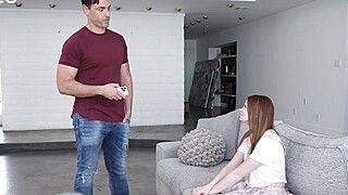 Ryan Driller - Mazy Myers - Stepdaughter Swallows Stepdad's Cock After He Scares Away Her Boyfriend - ah-me.com