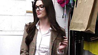 Brunette thief gags and fucks in glasses - ah-me.com