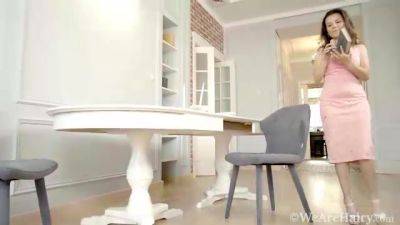 Tais Mersedes masturbates by her white table - WeAreHairy - hotmovs.com