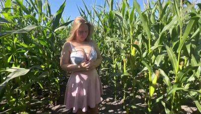 Maja Meer's Unallowed Anal Adventure in Cornfield - Sweet Teen with Big Natural Tits Gets Creampie - porntry.com - Germany