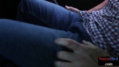 21yo blonde voyeur teasing a wanker - hotmovs.com - Britain