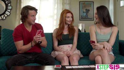 Lacy Lennon - Liz Jordan - Lacy Lennon and Liz Jordan teen stepsisters strip poker hardcore threesome POV sex - porntry.com - Jordan