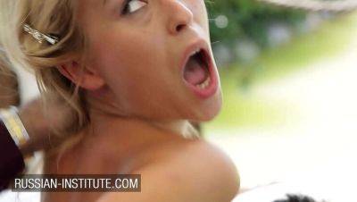 Lola Reve French Blonde Teen Outdoor Threesome Anal DP - porntry.com - France - Russia