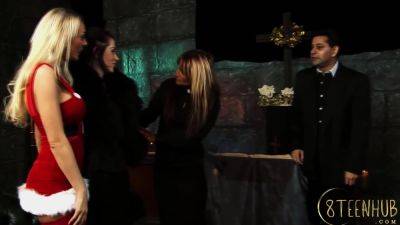 Cum-obsessed Sluts Get Wrecked By Priests At The Altar - videomanysex.com