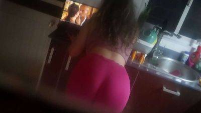 Hidden Camera Catches Stepmom Masturbating to Porn in Kitchen - Amateur Blonde MILF with Big Ass - xxxfiles.com