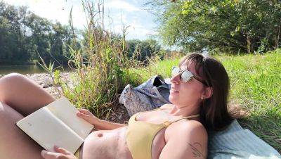 Amateur Hungarian MILF with big natural tits gives epic deep throat blowjob by the river - xxxfiles.com - France - Hungary