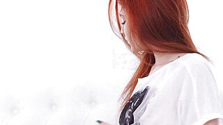 Tatted-up redhead with naturals breasts enjoys the morning-after fucking - ah-me.com