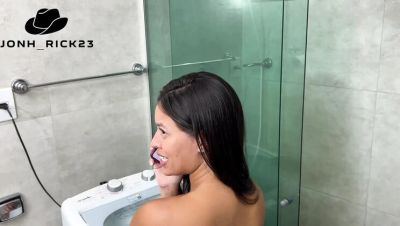 Bruna Paz Fucks BBC in Shower - Big Ass Doggy Style Creampie - xxxfiles.com - Brazil