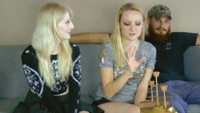 Blonde Teen Threesome Game: Krystal Orchid & Anneliese Snow Strip & Load Boat After Lost Bet - porntry.com - Britain