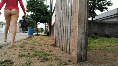 Brazilian Wife Flashes Hairy Pussy Outdoor - No Panties On Street - xxxfiles.com - Brazil - Portugal