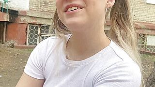 I met a schoolgirl on the street. I took her to the porch and fucked her, and she squirted all over - ah-me.com