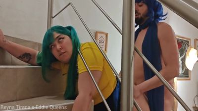 Brazilian Miku Gets Stuck On The Stairs And Kaito Gives Her More Than A Hand - hclips.com - Brazil