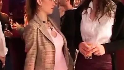 Two Slutty Girls in Night Club Suck and Ride a Giant Hard Cock - veryfreeporn.com