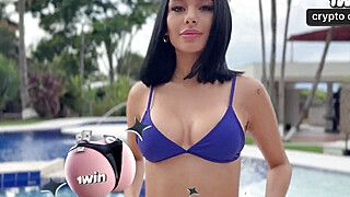 Colombiana teenager Liz Mendez gets stiff sex by the pool, a torrid fledgling blowjob! - ah-me.com