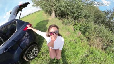 Julia North - Anal Creampie For MILF Julia North - Doggy Style Fuck in Car - xxxfiles.com - Britain